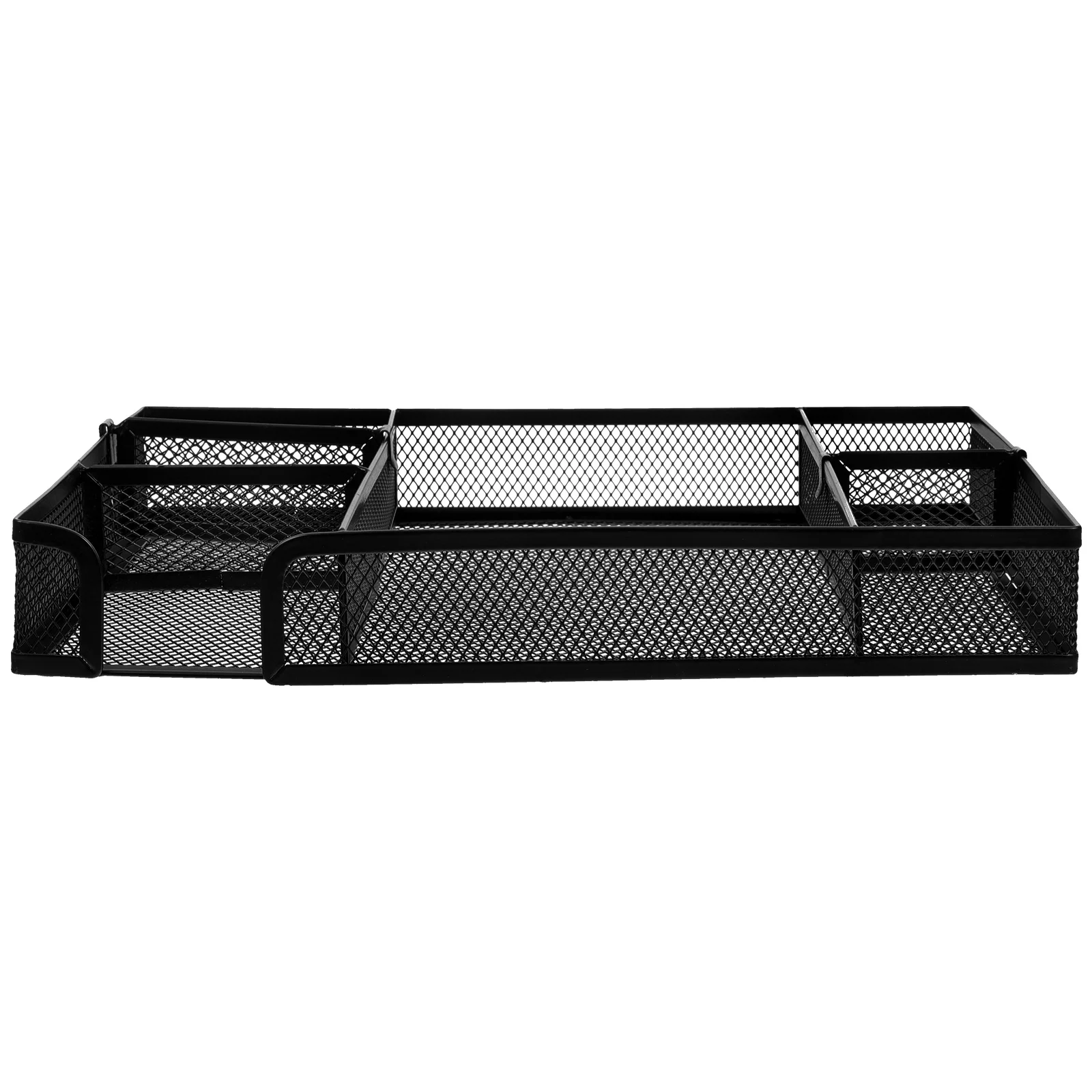 

Metal Mesh Desktop Organizer Detachable Tray 6 Compartments Stationery Storage Holder Office Supplies Drawer Organizer