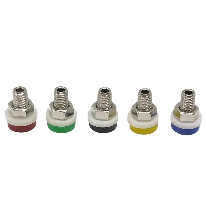 40PCS Brass 2mm Banana Socket Jack for 2mm Banana Plug Test Connector Insulated Socket Small Terminal Pure Copper Red Black Blue