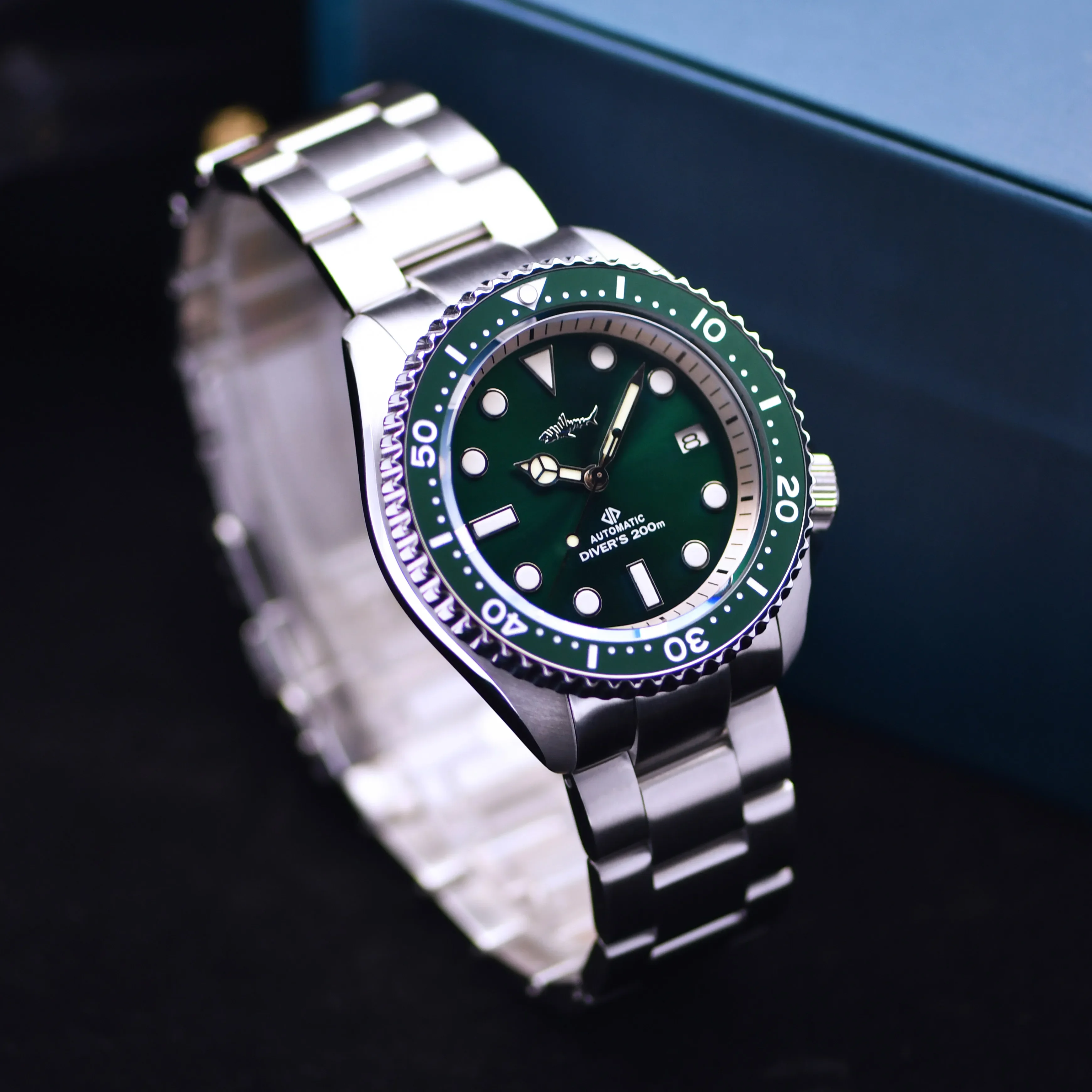 Heimdallr Watch For Men HM06 Sumo SBDX 200M Waterproof Sapphire Crystal Glass C3 Luminous Green Dial NH36 Automatic Movement