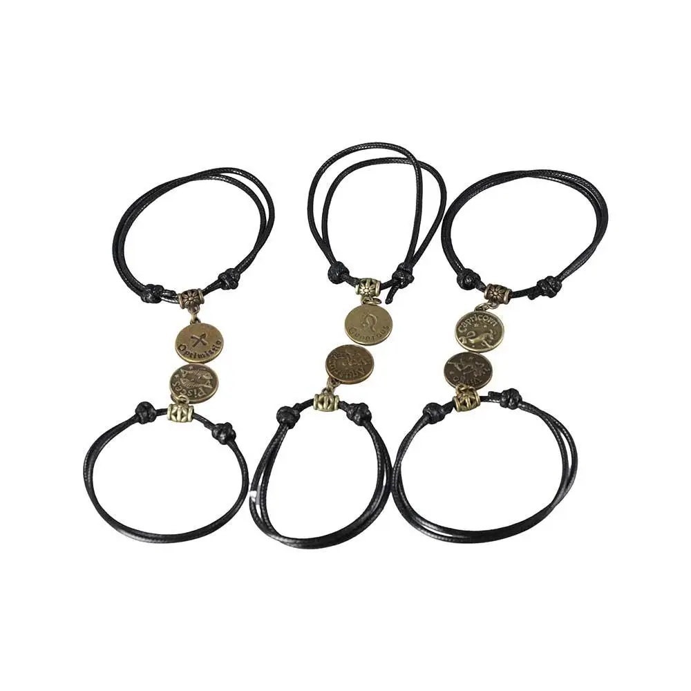 Giappone Beach Personalità Moda A piedi nudi Corda nera Gioielli per piedi 12 costellazioni Catena per cavigliera