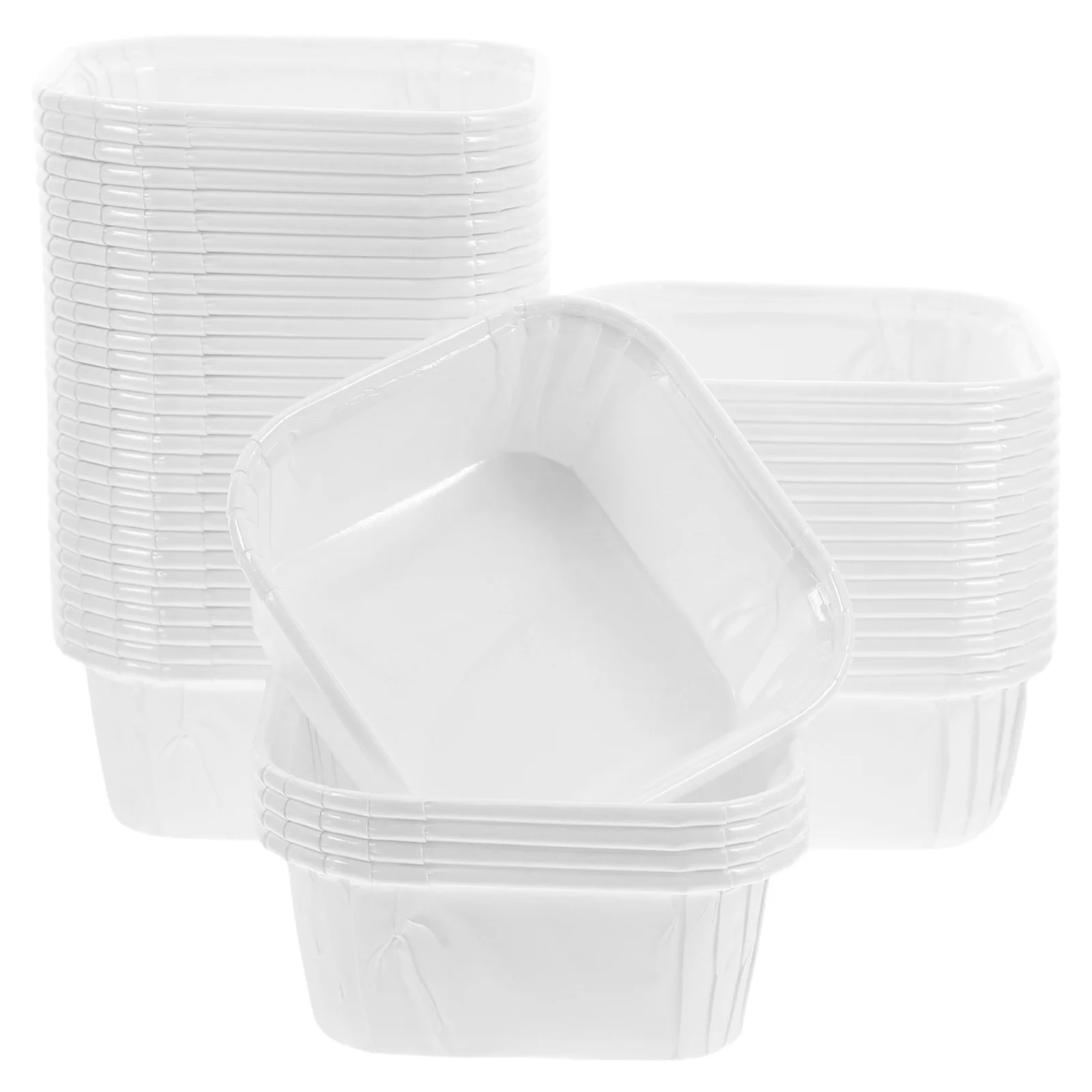 

50Pcs Disposable Square Paper Baking Cups Lids for Cupcakes Muffins Greaseproof Oven Safe Party Cake Molds Cup Cake Pan