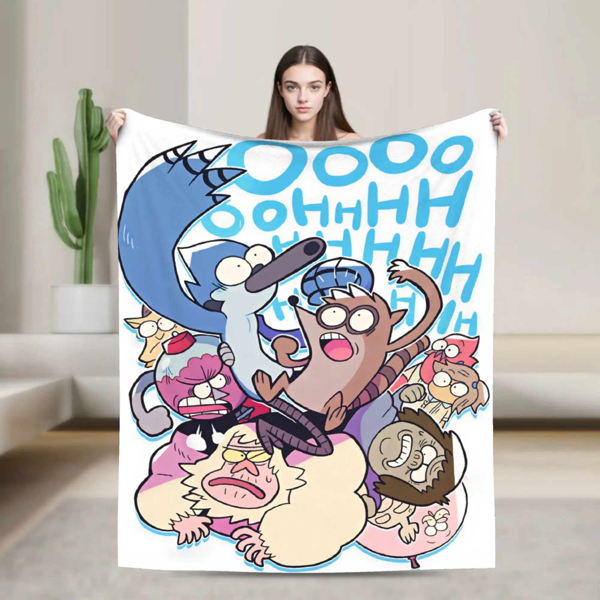 Mordecai And Rigby Regular Show Cartoon Characters Blanket Travel Throw Blanket Living Room Flannel Bedspread Sofa Bed Cover