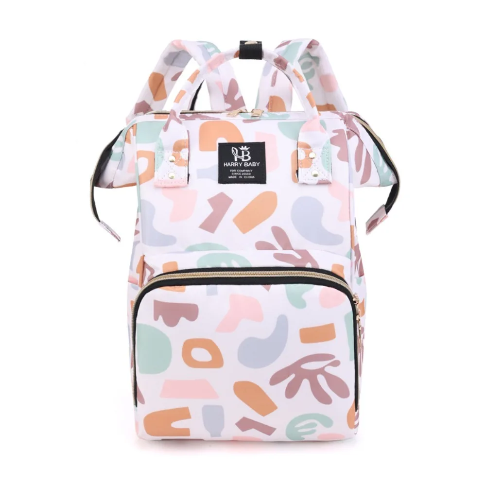 

Simple Print Mummy Bag Korean Style Large Capacity Baby Diaper Organizer Handbag Diaper Bag Nappy Backpack Travel