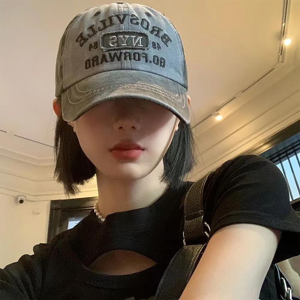 جديد ريترو إلكتروني التطريز قبعات البيسبول الرجال النساء غسلها القطن قابل للتعديل قبعة عادية الهيب هوب الشارع الشهير قبعات للحماية من الشمس Y2k قبعة