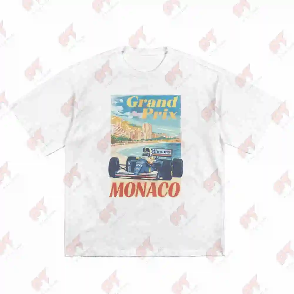Monaco Grand Prix Vintage 90s Short Sleeve Tee 100% Cotton T-Shirt
