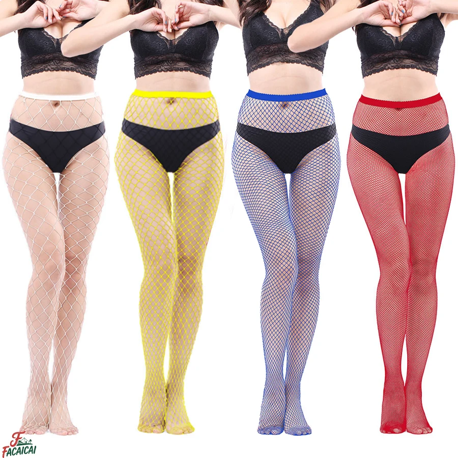 

4 Pairs Fishnet Tights for High Waist Footed Patterned Fishnet Tights Black Fishnets Net Stockings Pantyhose