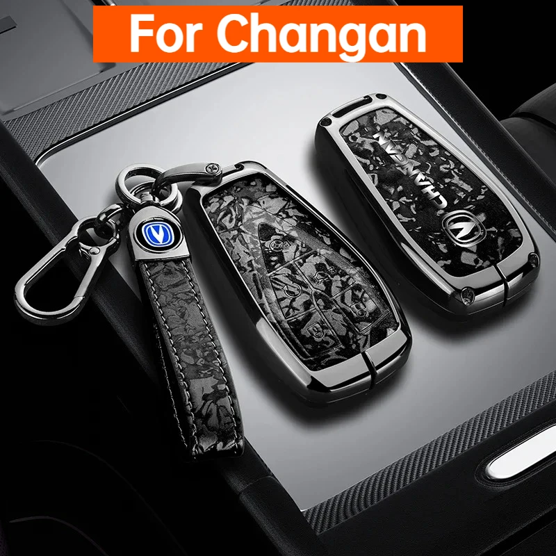 For Changan UNIK UNI-T CS35 CS55 CS75 PLUS Zinc Alloy Leather Key Case Cover Durable Car Key Fob Protector Accessories