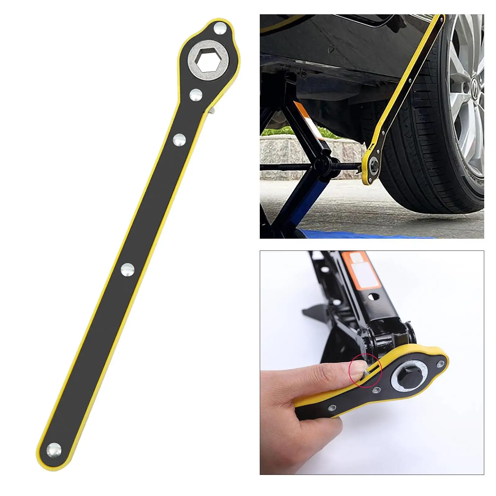 

Hexagonal Ratchet Wrench Lug Handle Swivel Useful Portable Repair Tool 4 Labor Saving Fit for SUV Automotive