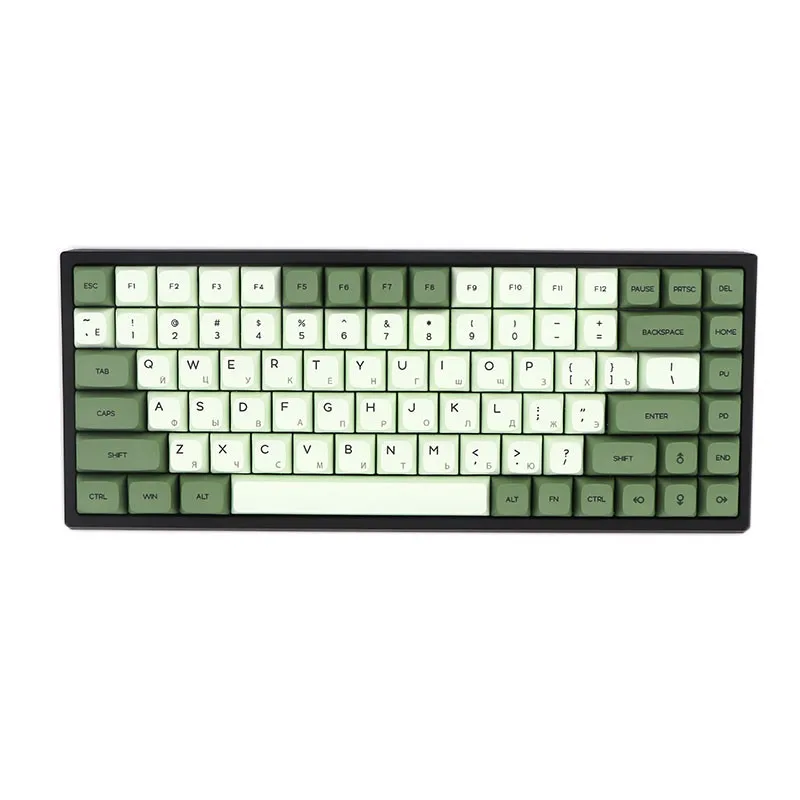 สีเขียว Mint Matcha ขนาดเล็กทั้งชุดของ PBT ระเหิด XDA Keycaps สำหรับ61/64/68/84/87/104คีย์บอร์ดหมวก