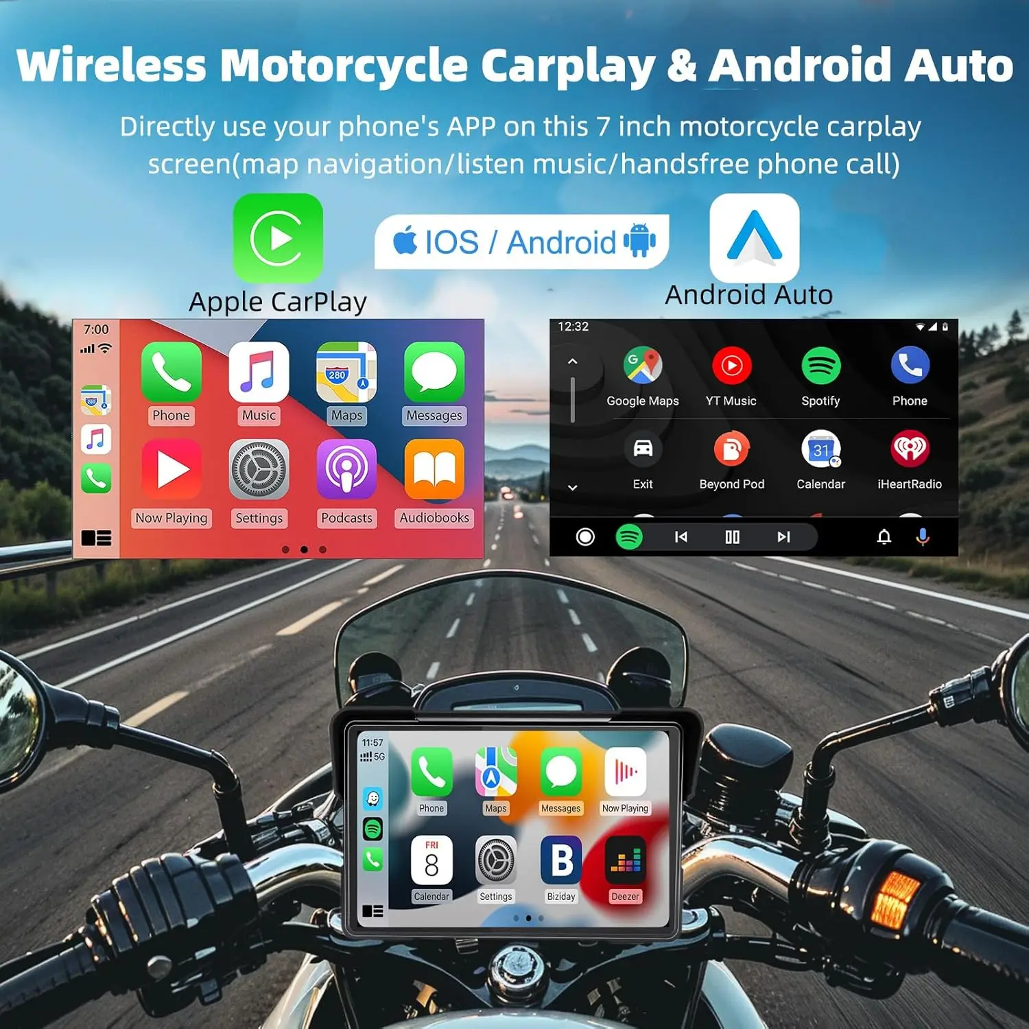 7 بوصة لسيارات BMW نظام تحديد المواقع والملاحة المحمولة للدراجات النارية الملاح اللاسلكي CarPlay أندرويد السيارات مع بلوتوث Ipx7 مقاوم للماء HD IPS #5