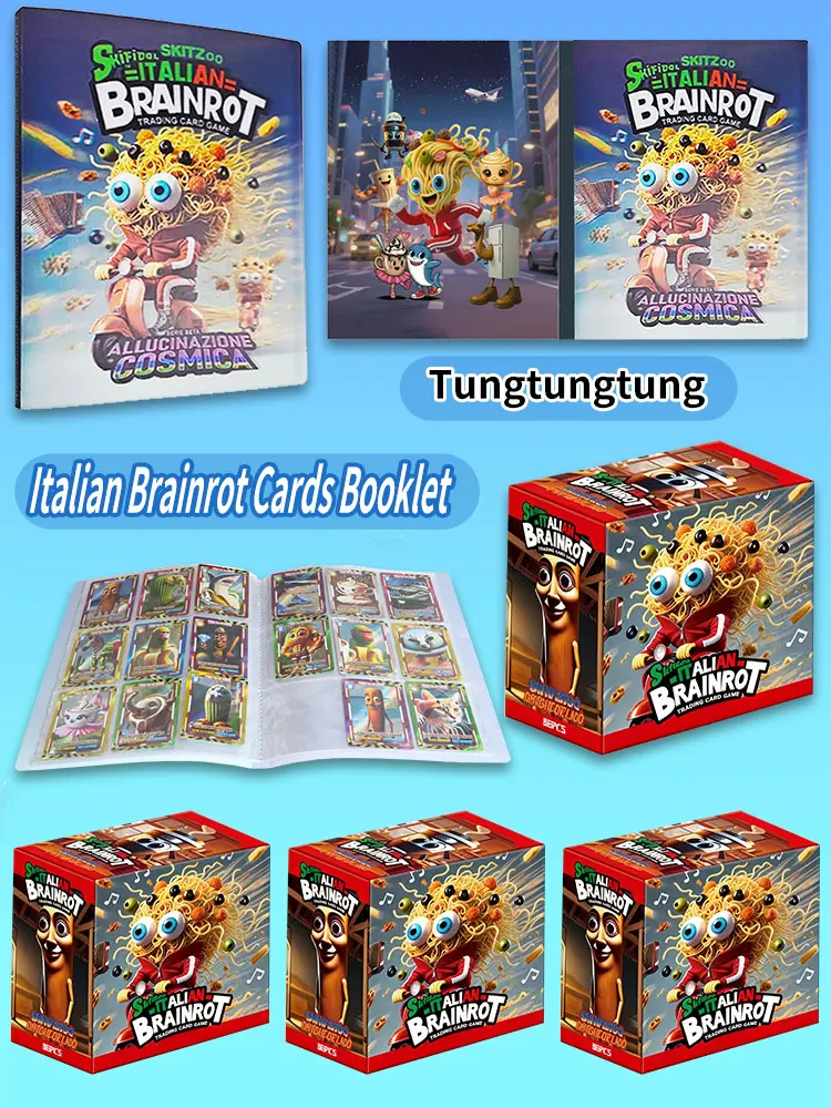Italiaanse brainrot Kaart Boekje Trading Cards Set Collectie Met Kaart Album TungTungTung Sahur Tralala Kaarten Spel Speelgoed Kerstcadeau - afbeelding 2