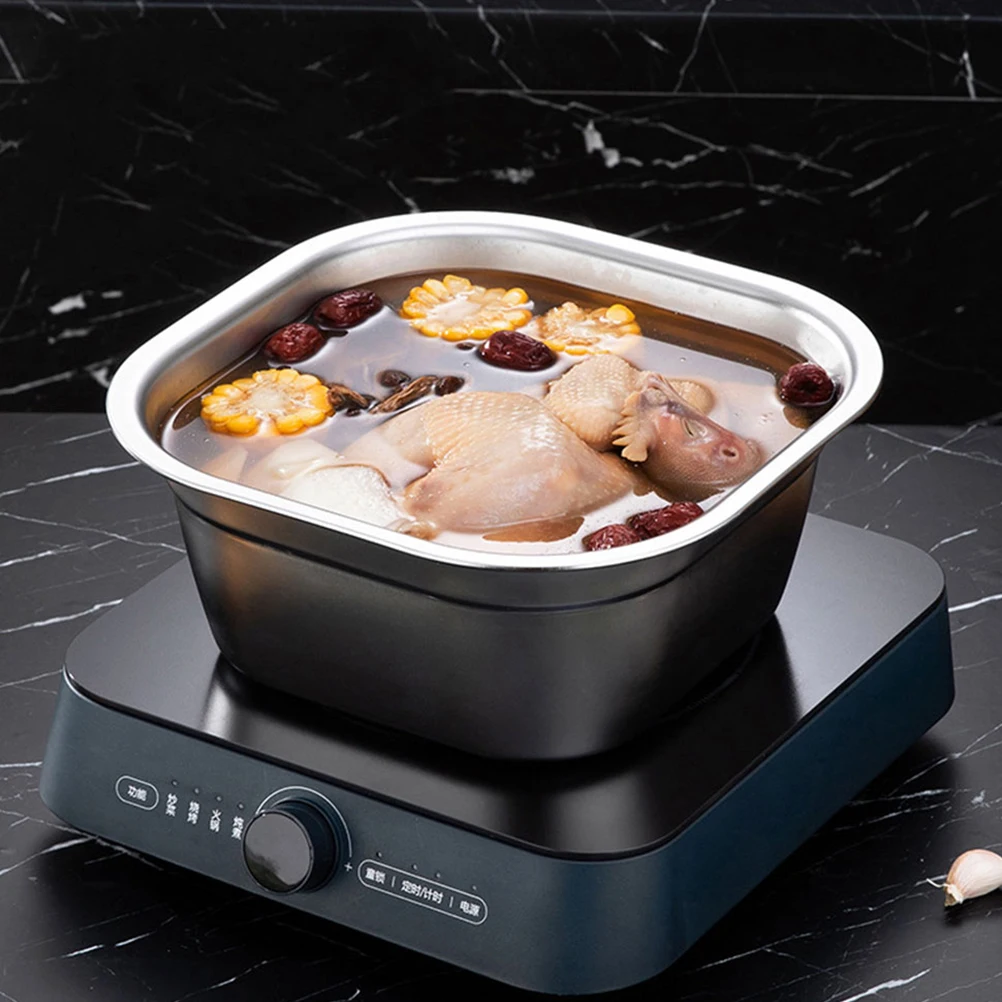

2Pcs StainlessSteelSquareBasin DeepKitchenSinkBowl Silver Large Multifunctional Spacesaving EasyCleaning