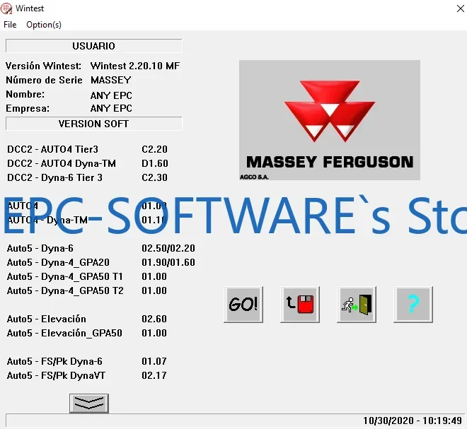 EPC-SOFTWARE Massey Ferguson WinTest 2.20.10