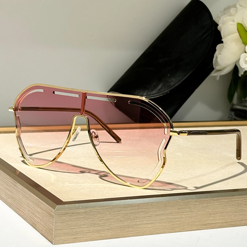 Gafas de Sol con Armazón Grande de Aleación para Hombre y Mujer, Gafas de Sol de Alta Calidad, Nueva Moda, Diseño de Marca, Retro, UV400, para Exteriores