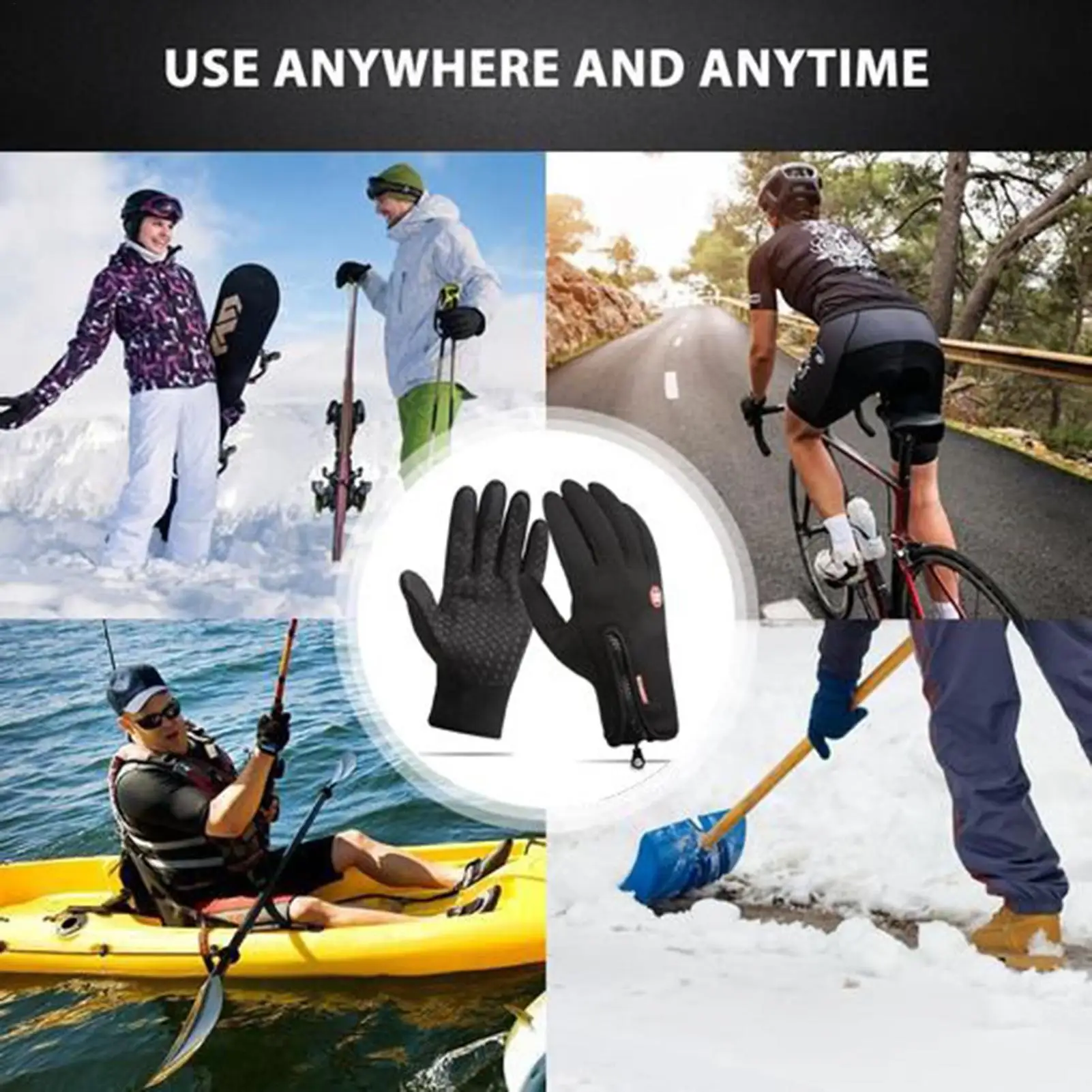 

Winter Thermal Gloves Full Finger Hand Warmers Outdoor Cold Weather Skiing Touchscreen Mitten For Working And Sledding