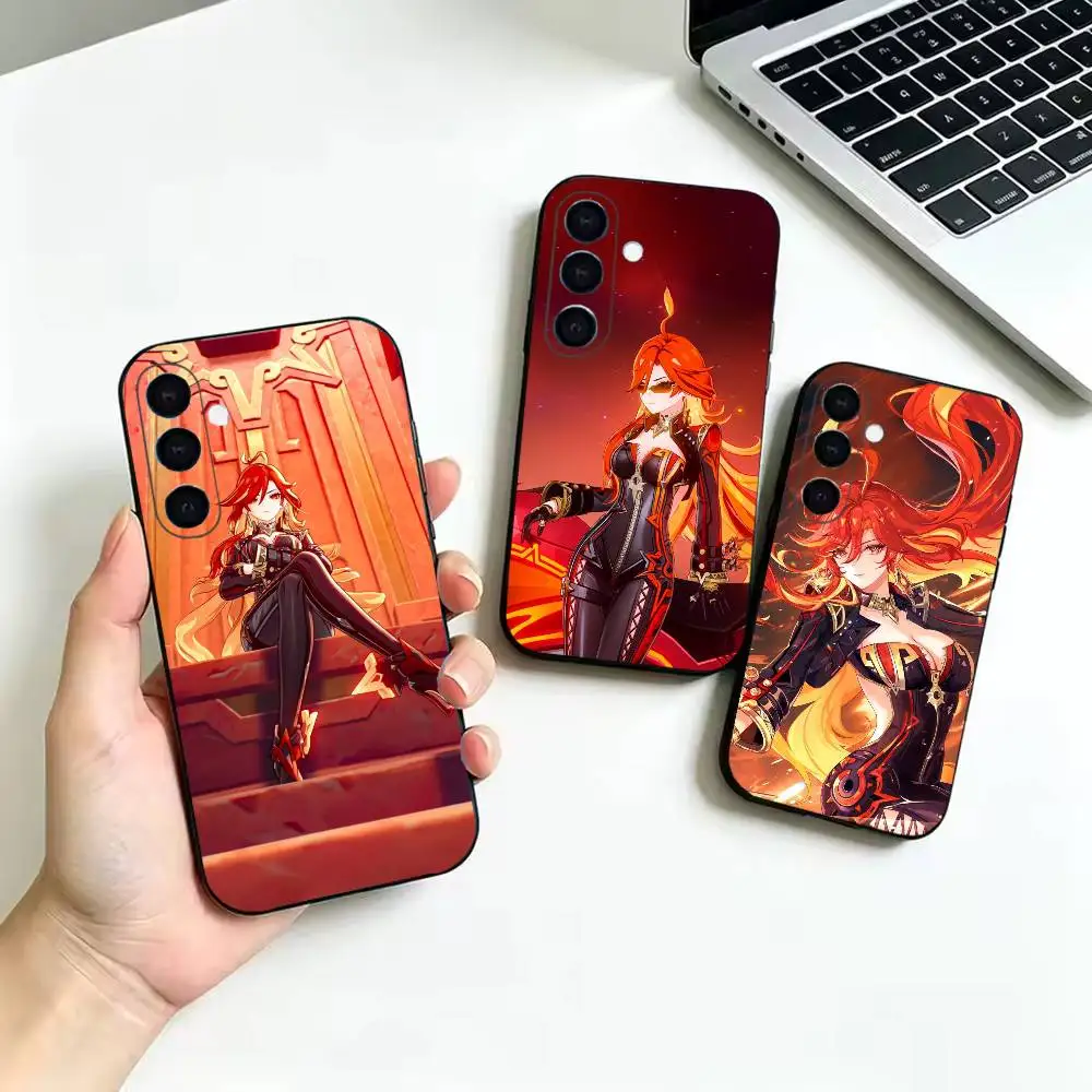 Mavuika Genshin Impact Soft Black Cover, Fit for Samsung Galaxy A02S,A12,A22,A32,A42,A52,A21S,A31,A41,A51,A71,A72,A73,A30S