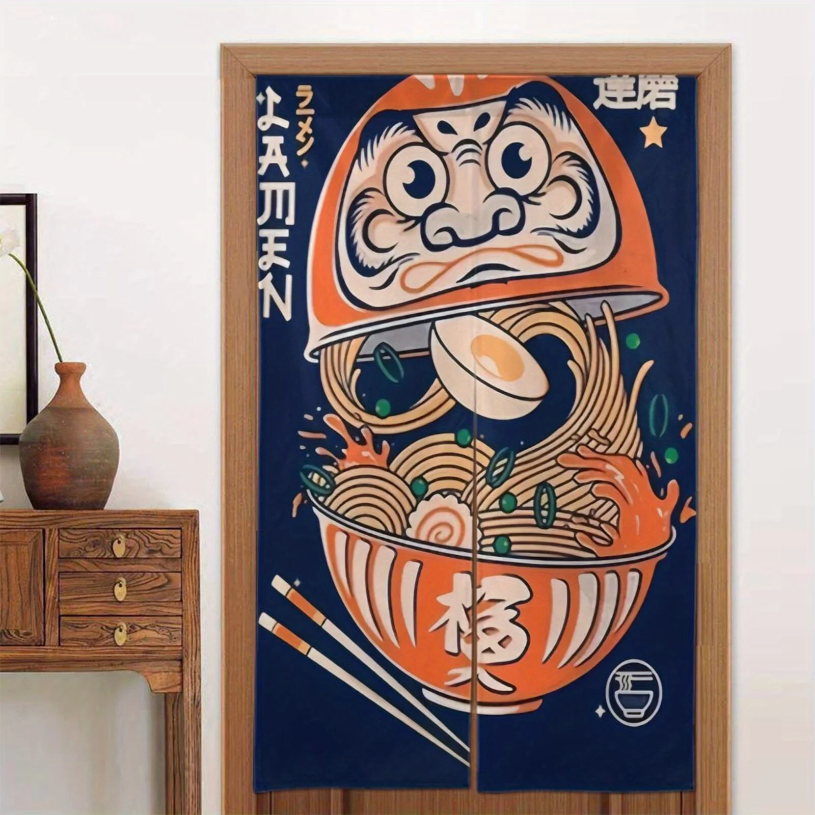 Japanese Ramen Noren Door Curtain Ramen Bowl Art Decor Kitchen Partition for Food Store