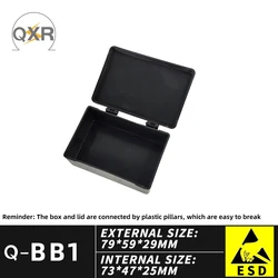 QXR BB1 ESD Component Box Flap Small Black Antistatic Case Conductive Plastic Semiconductor MCU Box