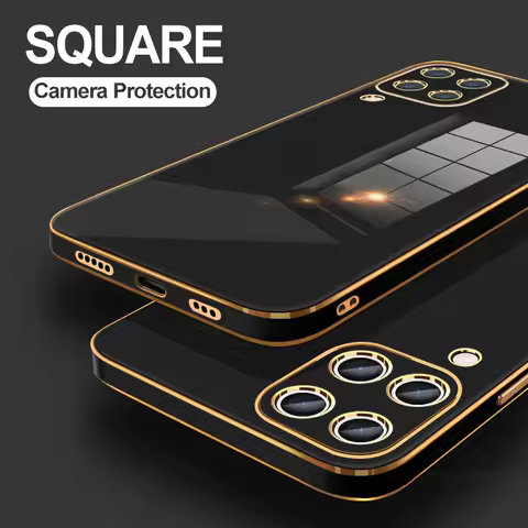 6D Square Camera Protection Silicone Back Cover A12 A22 5g 4g a32 Case For Samsung Galaxy A12 A54 A52 a53 a 32 5g a 12s Case