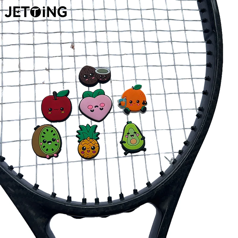 

8 шт./компл. виброгасители для теннисных ракеток в форме мультяшных фруктов, антивибрационные демпферы для теннисных ракеток, аксессуары для тенниса
