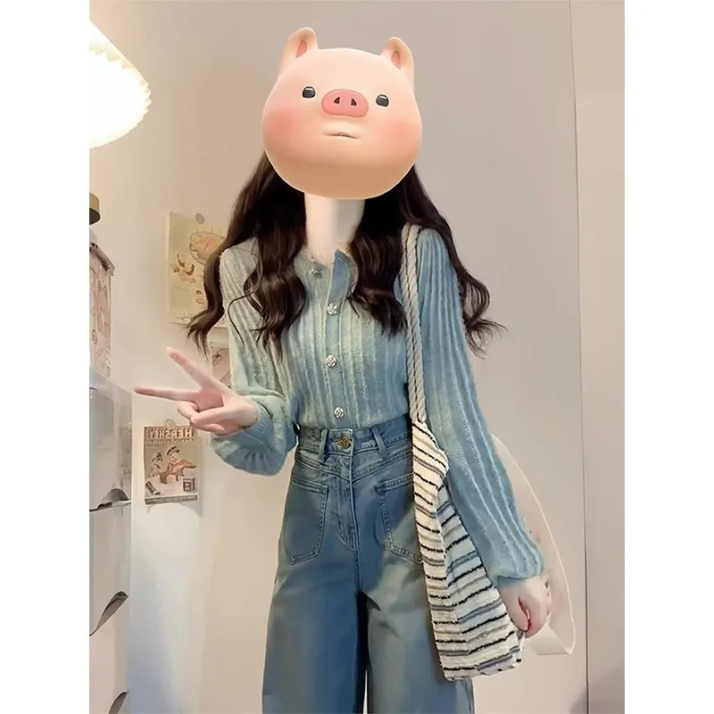 

Рубашки с длинным рукавом, женские шифоновые лоскутные рубашки, приталенные, с отложным воротником, корейские, женские, молодежные, романтические, в консервативном стиле, минималистичные, весенние