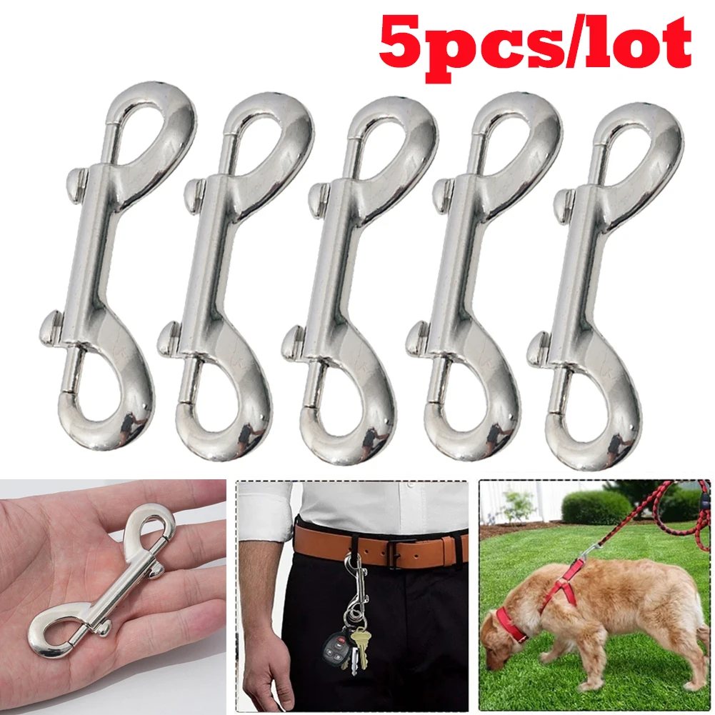 5PC Scuba Diving Double End Bolt Snap Hook Clips 316 Stainless Steel Trigger Snaps Metal Clips Quick Draw Link Carabiner for Dog