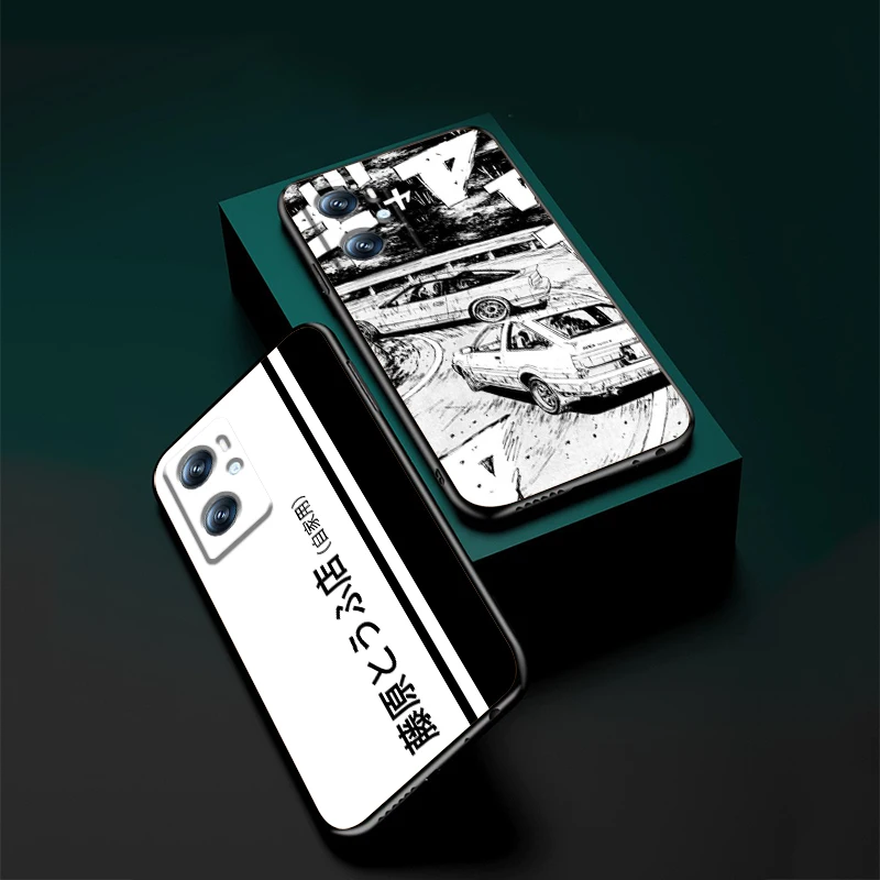 Cool Cute Initial D For OPPO Find X6 X5 X3 A54S A5 A94 A16 A53S A57 A74 A72 A98 A78 A96 A9 5G Black Back Phone Case