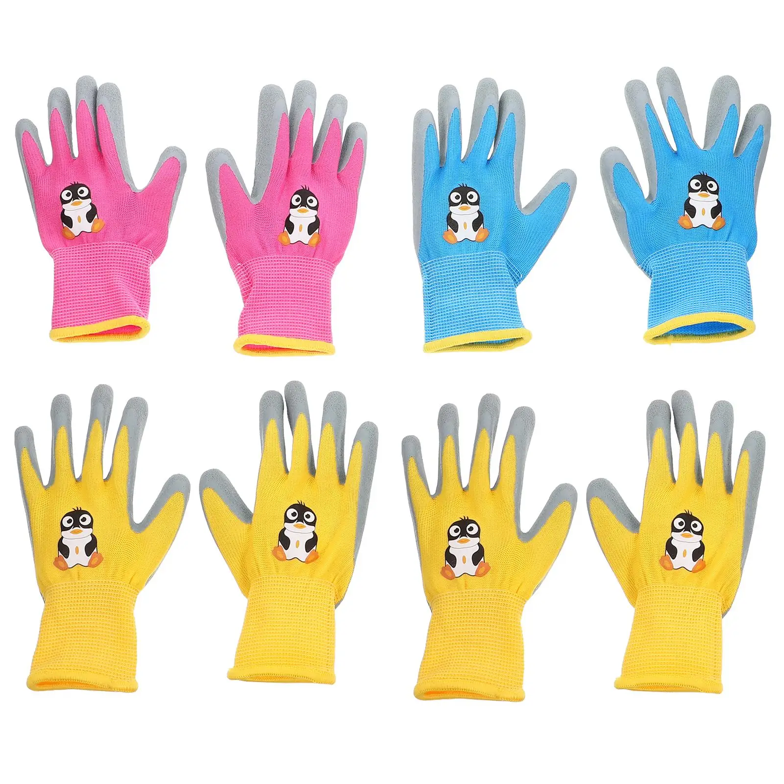 

4 Pairs Children Protective Gloves Cartoon Gardening Digging Planting Cycling Wear-resistant Tear-resistant Home Gloves