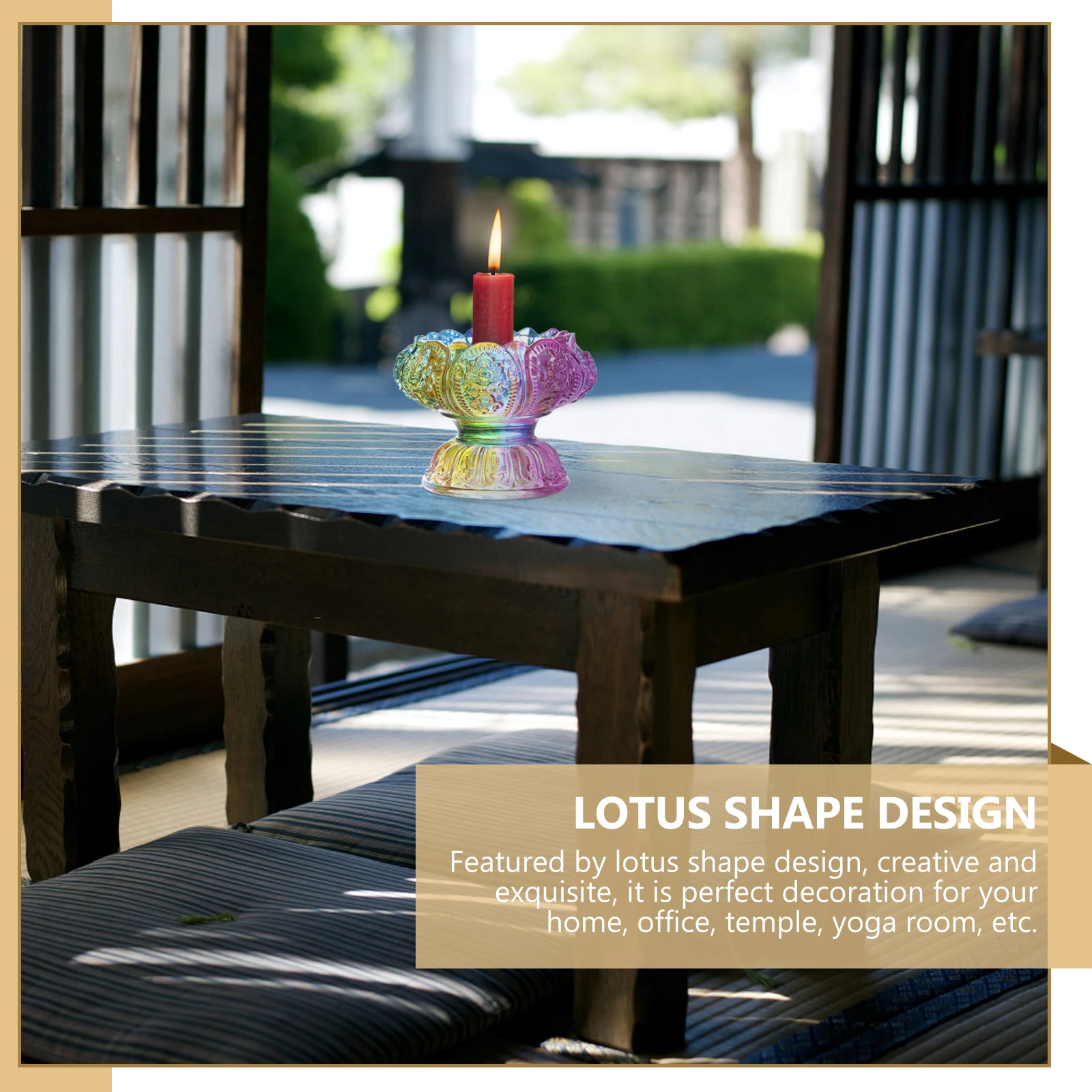 

2Pcs Butter Lamp Holder Lotus Shape Stand for Buddha Home Garden Buddhist Decoration Butter Lamp Holder