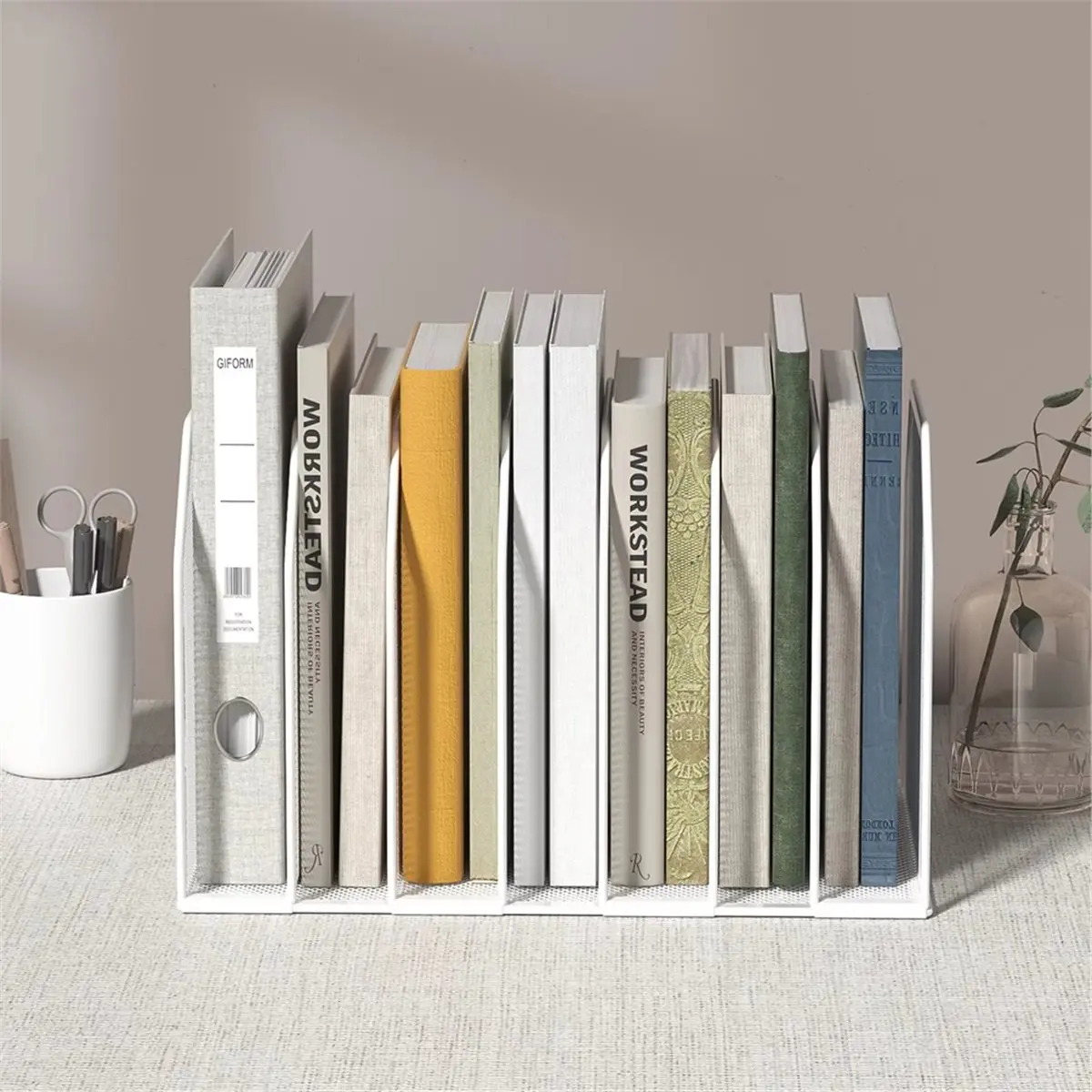Best sales 2026 Segment File Folder Storage Rack for Desk Vertical File Rack Heavy Duty Mesh File Sorter for Books, Binders A
