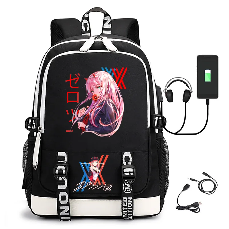 Darling in the Franxx Anime Backpack Primary And Middle School Students Boys Girls Schoolbag Women Men Casual Laptop Backpack