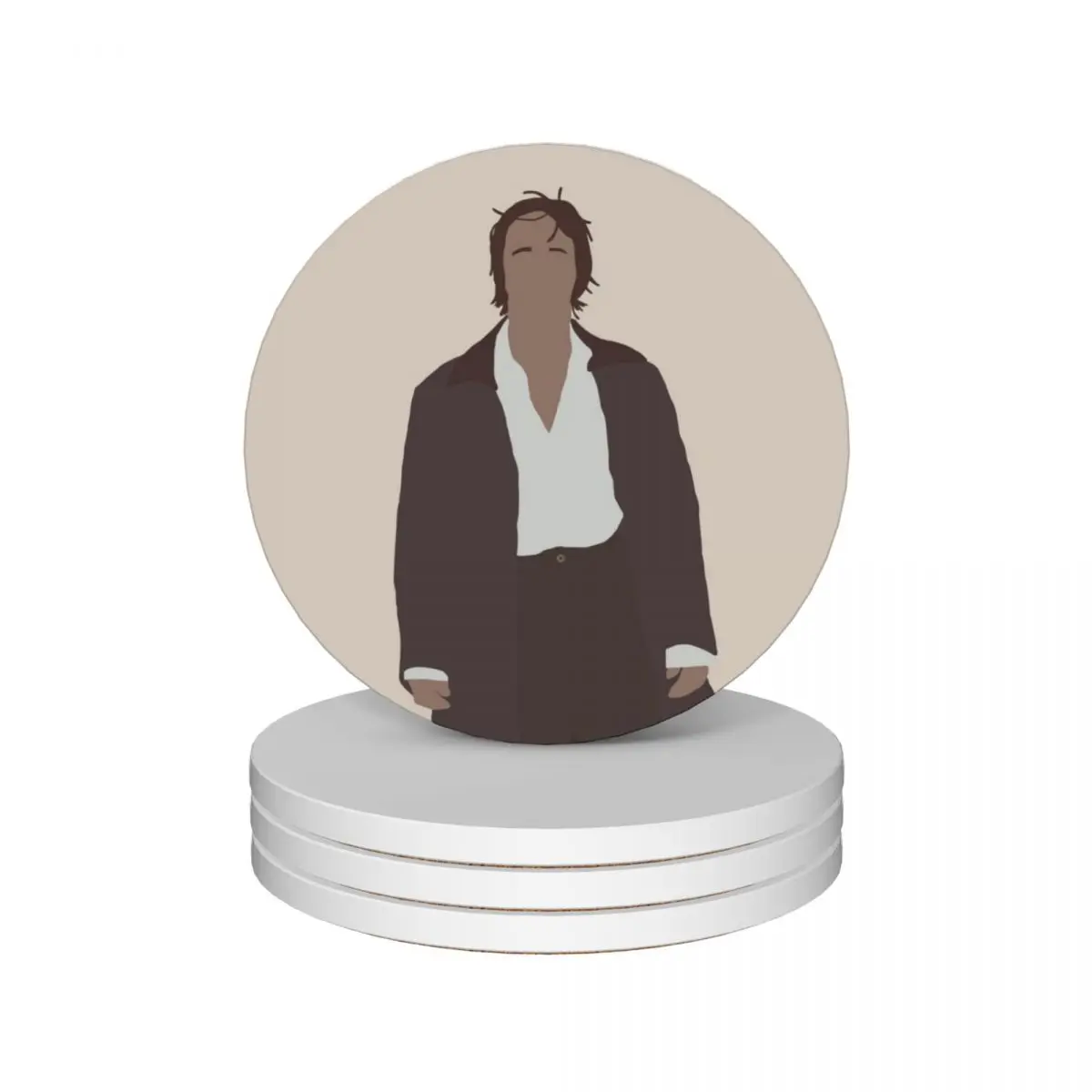 

Pride and Prejudice - Mr. Darcy Ceramic Coasters (Set of 4) teapot mat white Tea cups Coasters