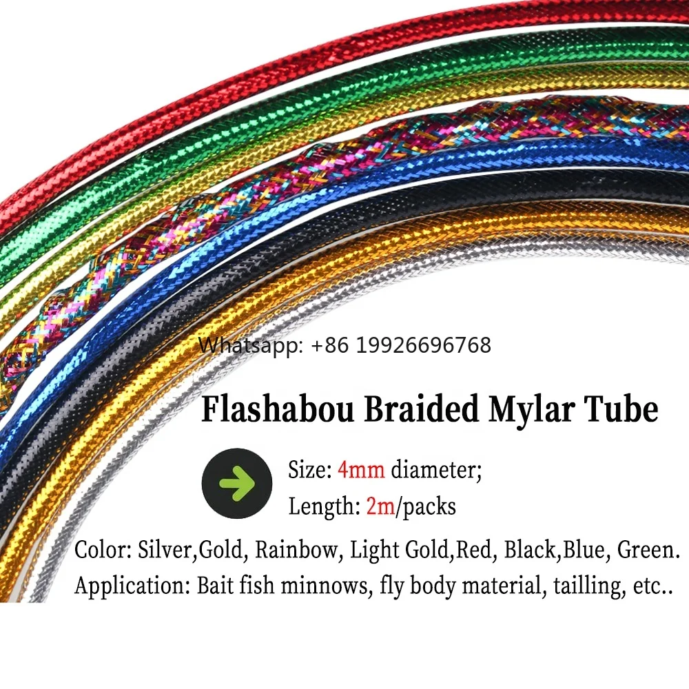 

Braided Mylar Tubing Baitfish Minnows Body Fly Tying Materials Gold&silver Flashabou Tubing factory