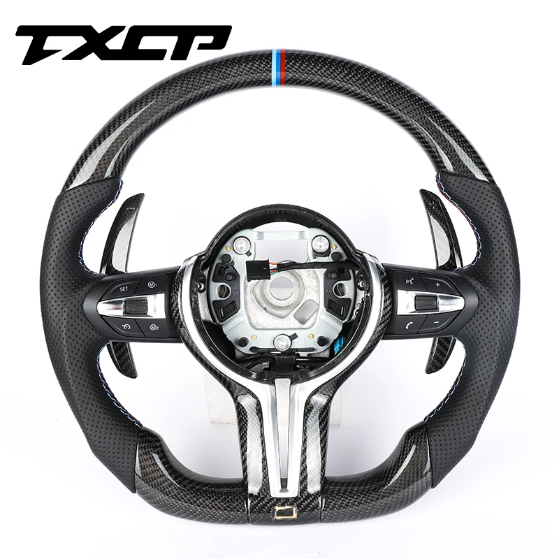 

For Custom Alcantara Carbon Fiber Fit For BMW F87 M2 F80 M3 F82 M4 F83 F30 F10 M5 M6 LED Steering Wheel Carton PU Auto Part