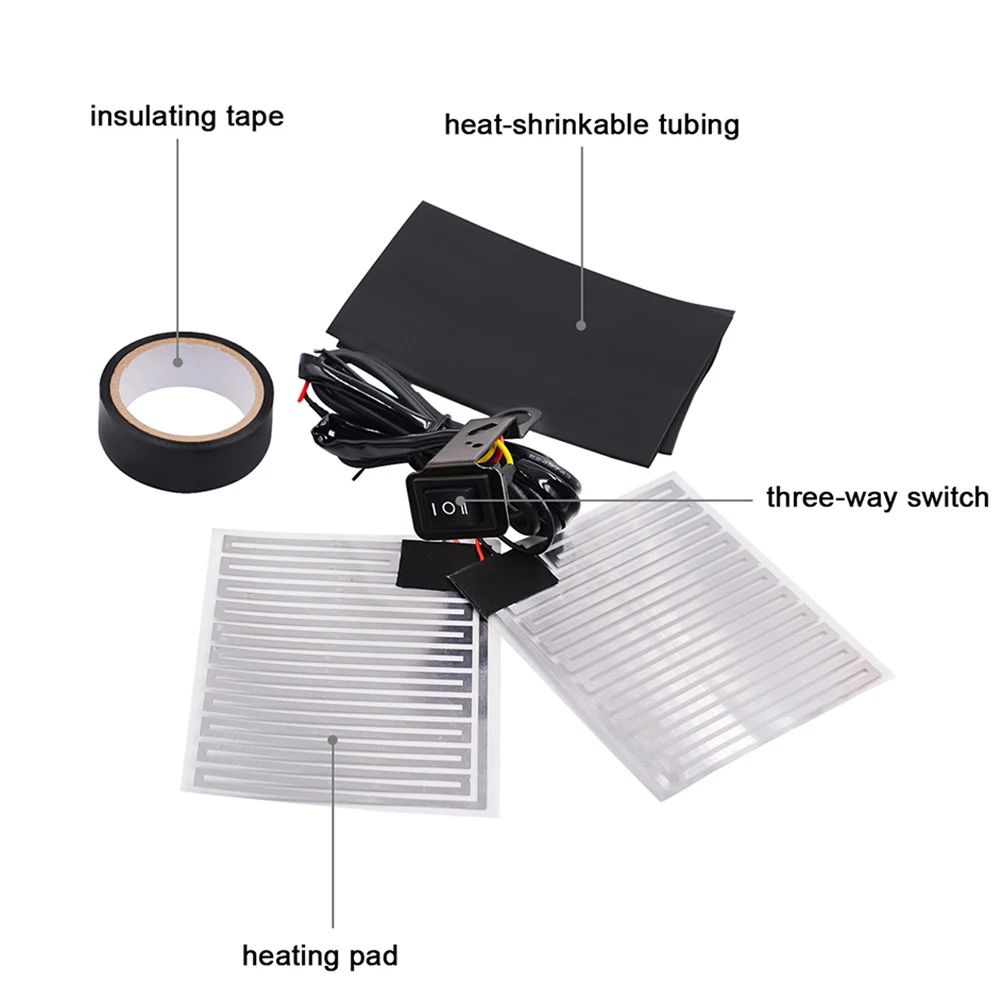 

Heating H Pads Thumb Throttle Electric Cruise Control Motorcycle Grips Cushion PET Film 3 Speed Adjustable DC 12V