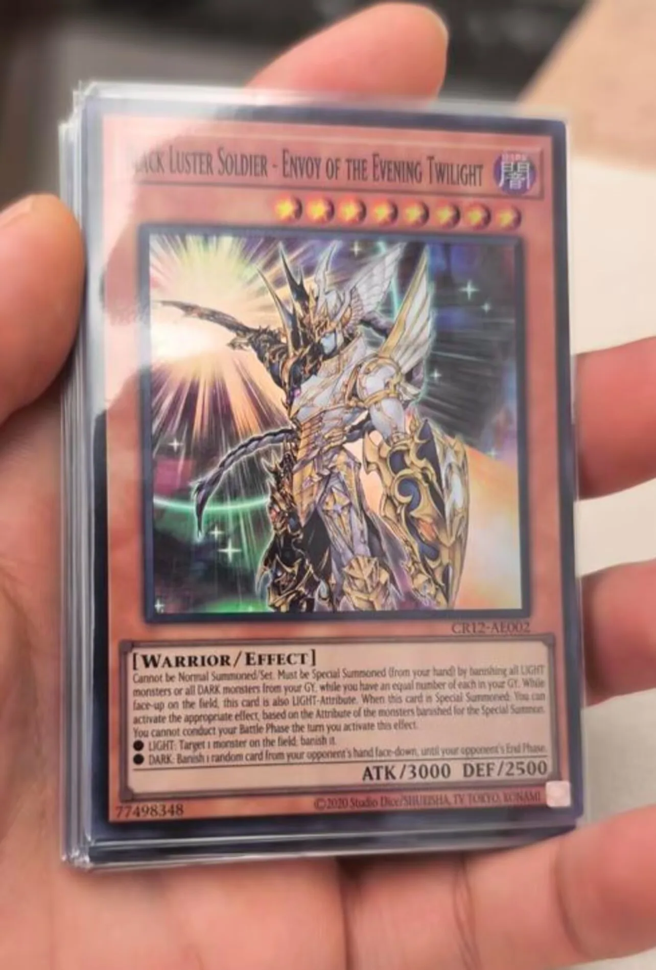 Yugioh KONAMI Duel Monsters CR12-AE002 Black Luster Soldier Envoy Evening Twilight Super Asian English Collection Mint Card