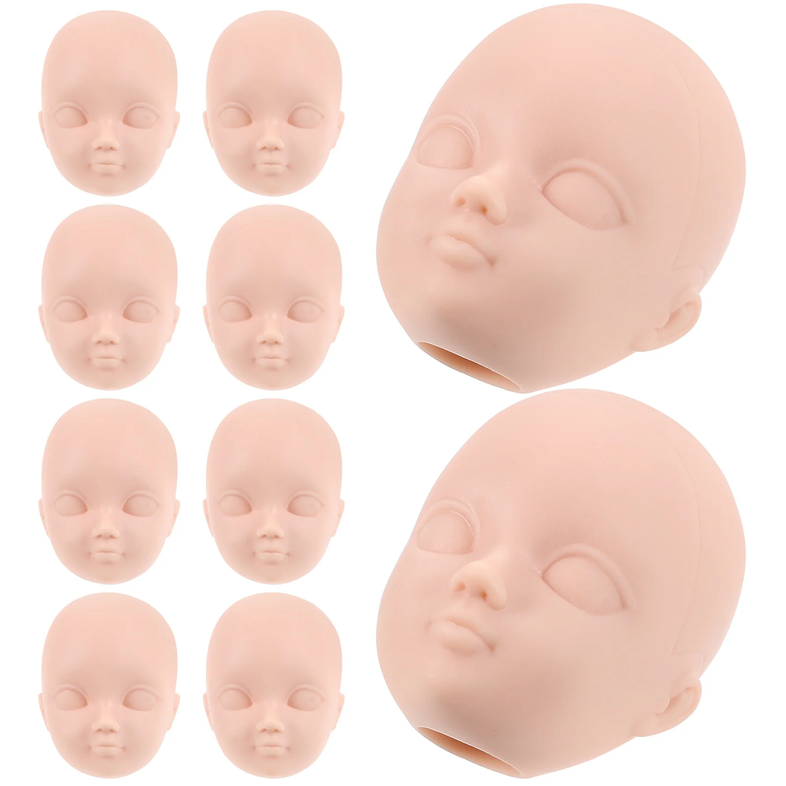 10 Pcs Dress up Head Repair Replacing Heads Making Supplies Tiny Decor for Crafts Miniature Part Practical Dolls Girls