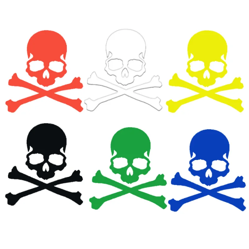 5*6cm Bike Reflective Stickers Fixed Gear Skeleton Sticker Fluorescent Skull MTB Bicycle Reflector Decal Accessories Pegatinas