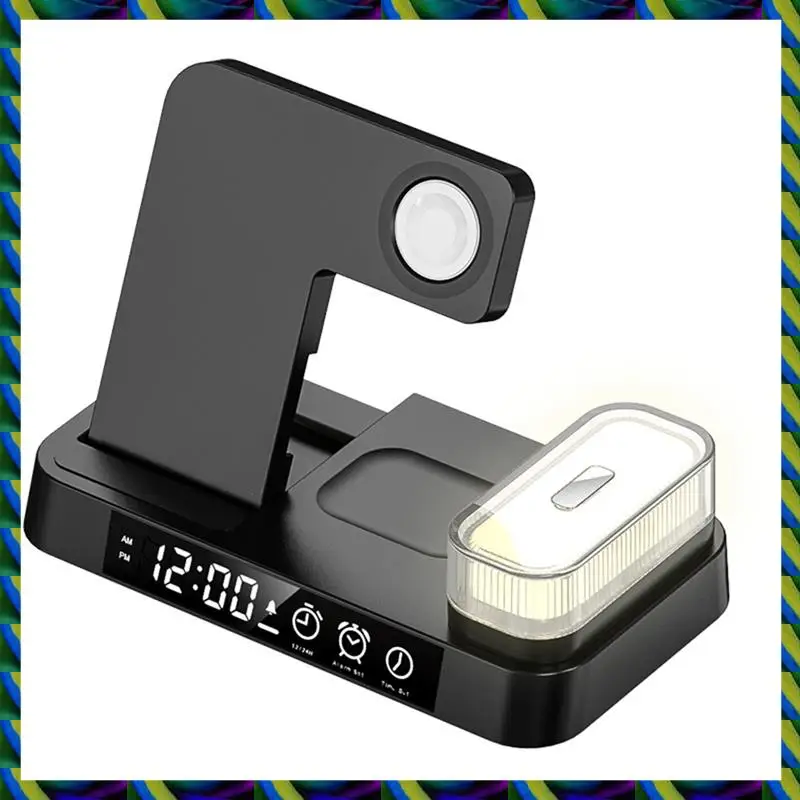 매일 사용 USB 플러그 시계 무선 충전기 무선 충전기 무선 충전 전화 스탠드 알람 시계 고속 충전 베이스