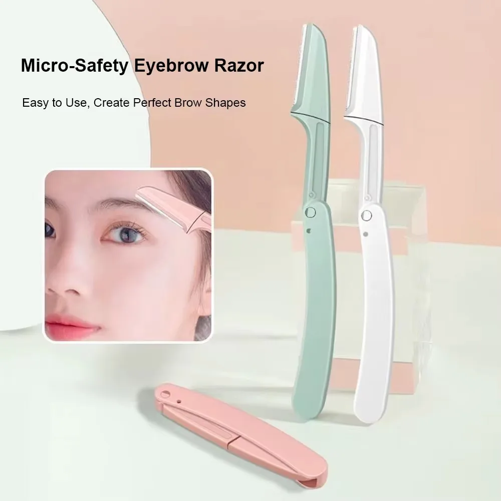 3Pcs/set Portable Eyebrow Trimmer Foldable Hair Remover Set Women Face Razor Eyebrow Trimmers Blades Shaver Eyebrow Tool