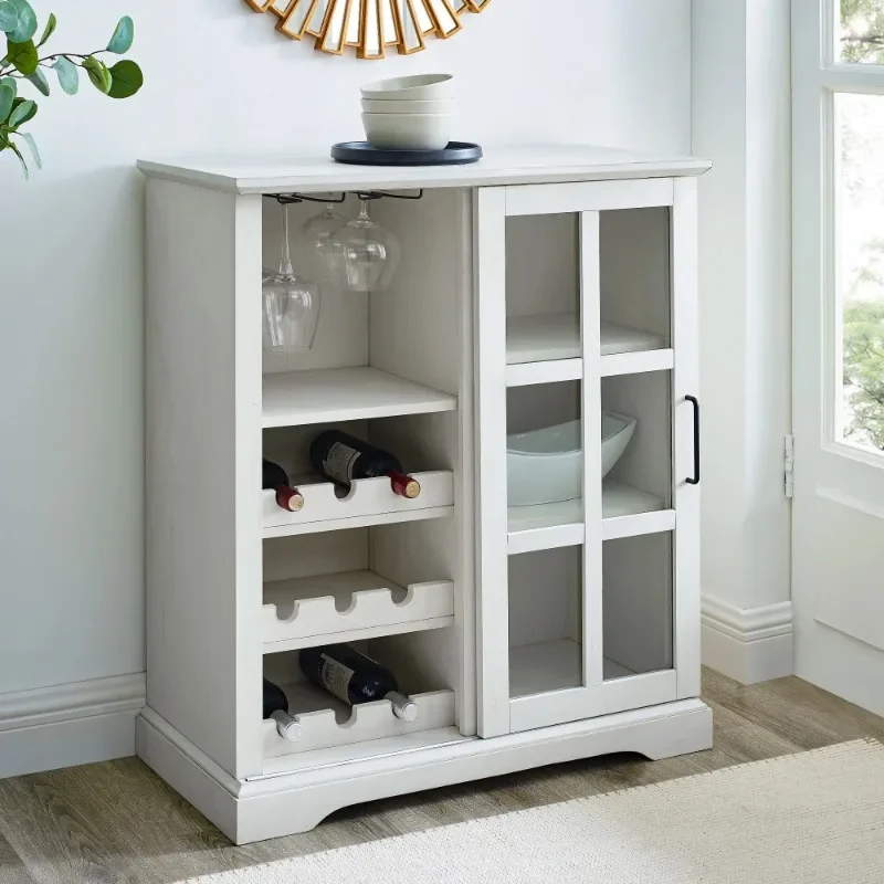 

Lewes Sliding Glass Door White Bar Cabinet