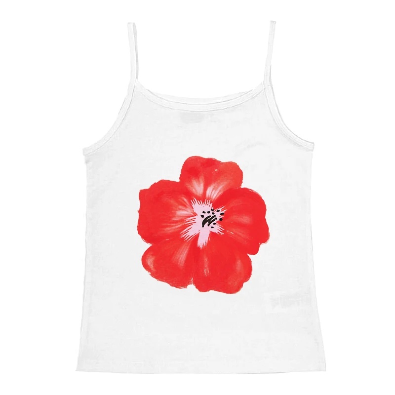 Camisetas sencillas con estampado de flores para mujer, Tops cortos de algodón de manga corta, informales, Harajuku, ropa Sexy