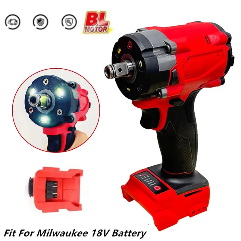 brushless impact wrench electric driver chave de fenda sem fio ferramentas eletricas para bateria milwaukee 18v engrenagens 500nm 01