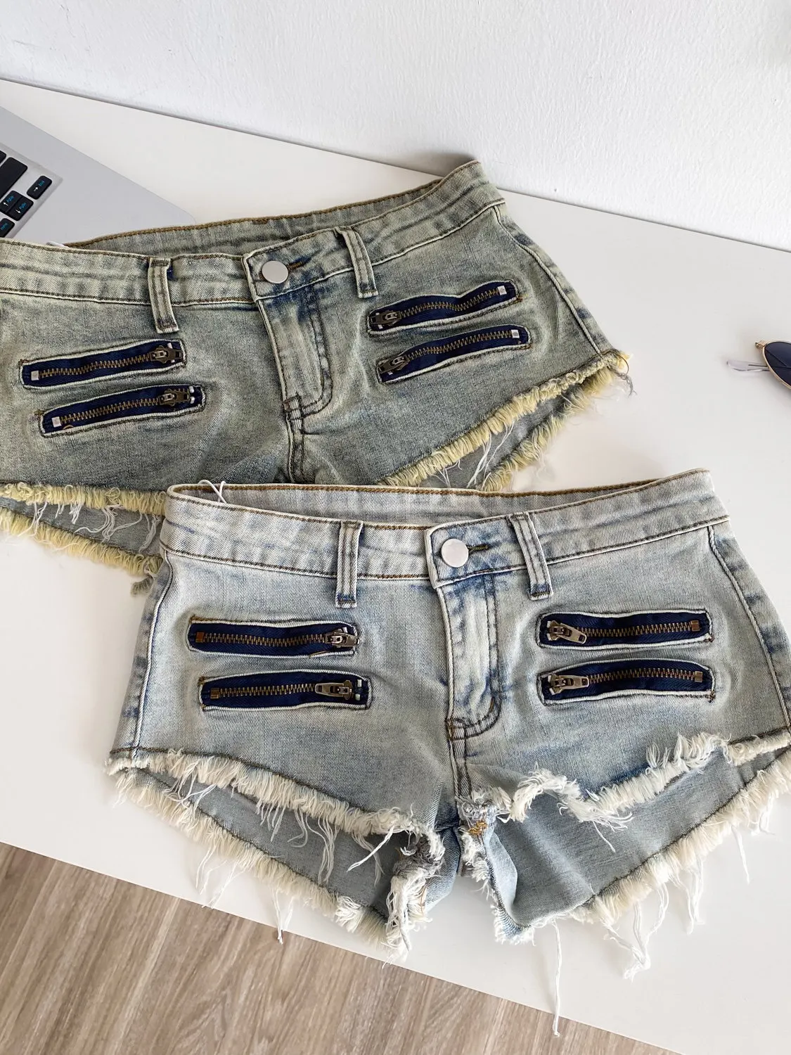 Women's Blue Mini Denim Shorts Vintage Micro Jeans Shorts 2000s Y2k Gyaru Low Rise Hot Cowboy Pants Shorts Clothes Summer 2026
