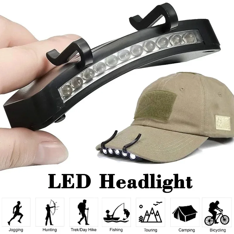 LED Headlamp Super Bright Clip on Cap Hat Torch for Outdoor Fishing Camping Hunting Fishing Flashlight