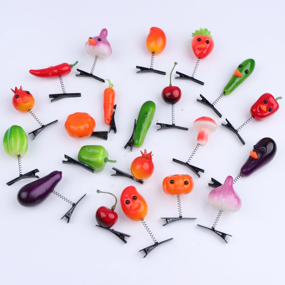 10/20/50/100Pcs/Lot Fashion Cute Funny Fruit 3D Children Cartoon Hairpin Women Girls Beautiful Duckbill Clip Headwear Gifts