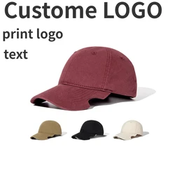 Customized Logo Solid Color Baseball Cap Trend Notch Brim Design Pure Cotton Sunshade Adjustable Sports Hat for Men and Women