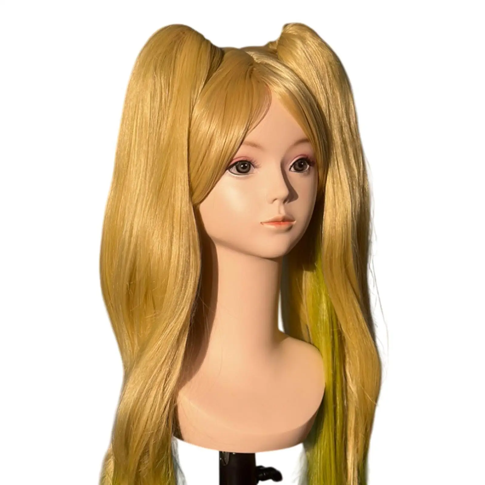 Modello di visualizzazione parrucca liscia con testa di manichino femminile per orecchini, gioielli, occhiali