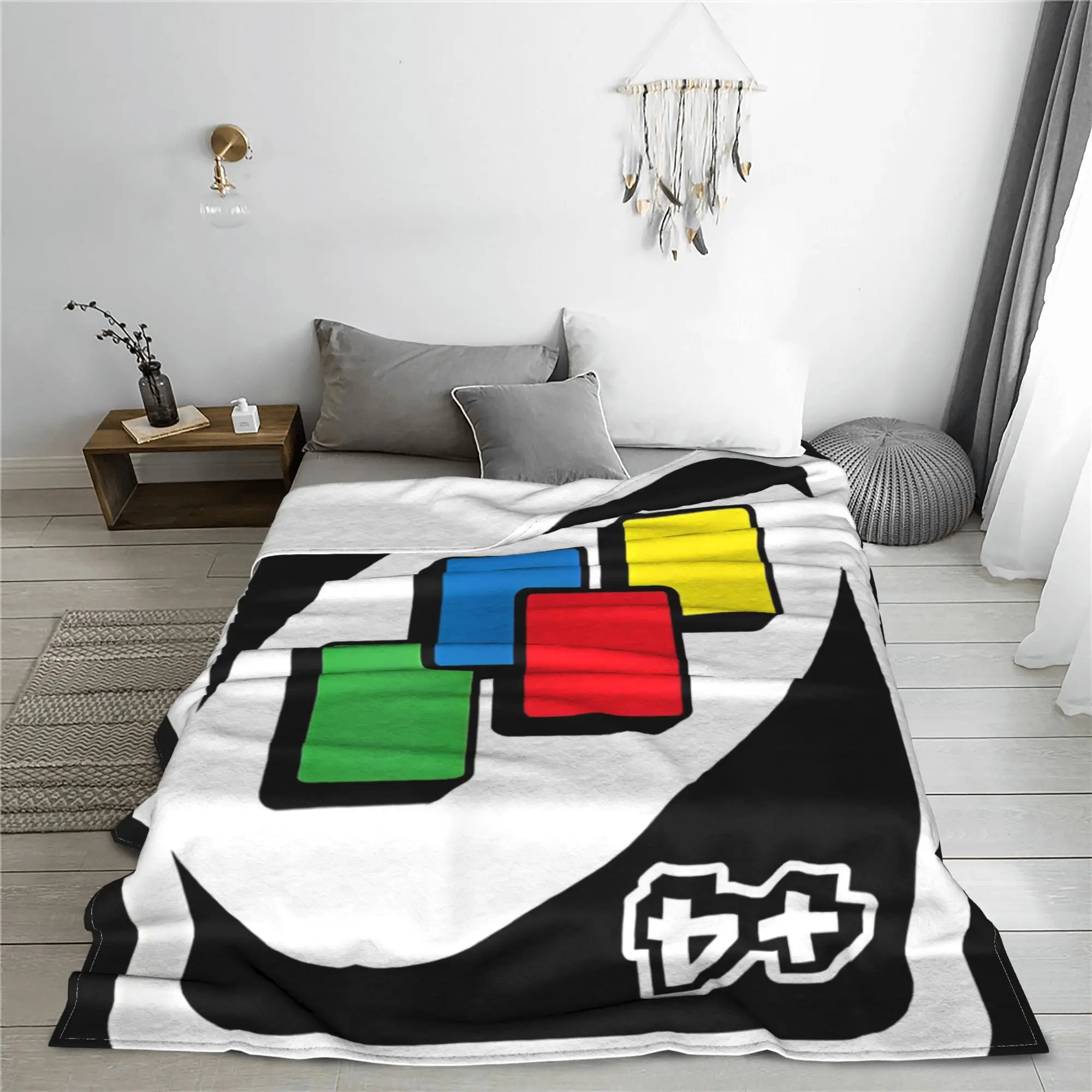 U-UNO-O Draw Four Card Blanket Cover Velvet Board Games Soft Throw Blanket for Car Sofa Couch Bed Quilt