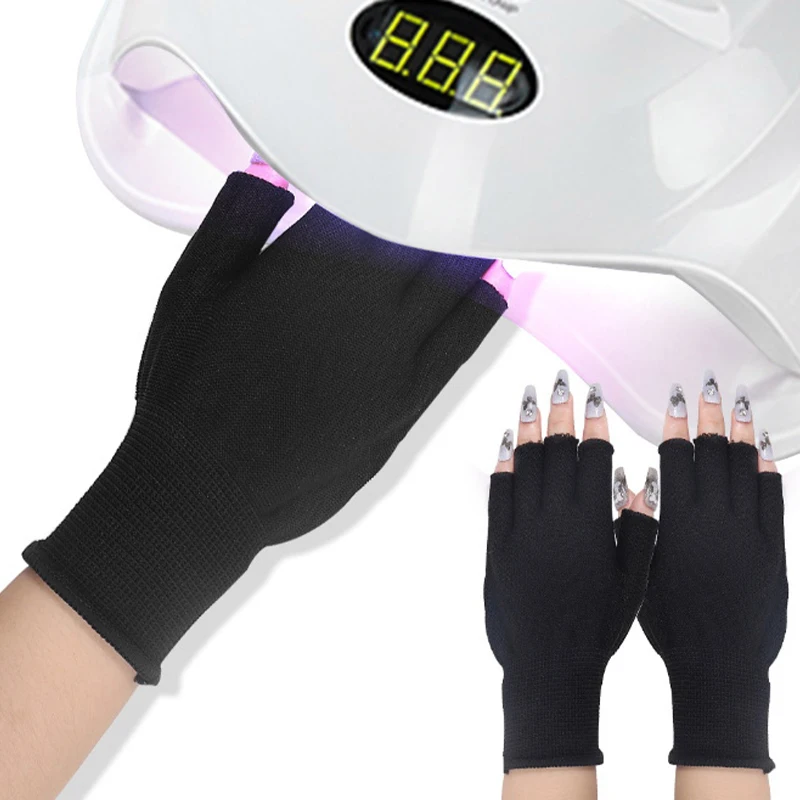 

1 пара перчаток для дизайна ногтей, анти-УФ-перчаток для ногтей, защитные перчатки для дизайна ногтей, инструменты для дизайна ногтей, светодиодная лампа, перчатки для излучения, маникюрный инструмент для ногтей